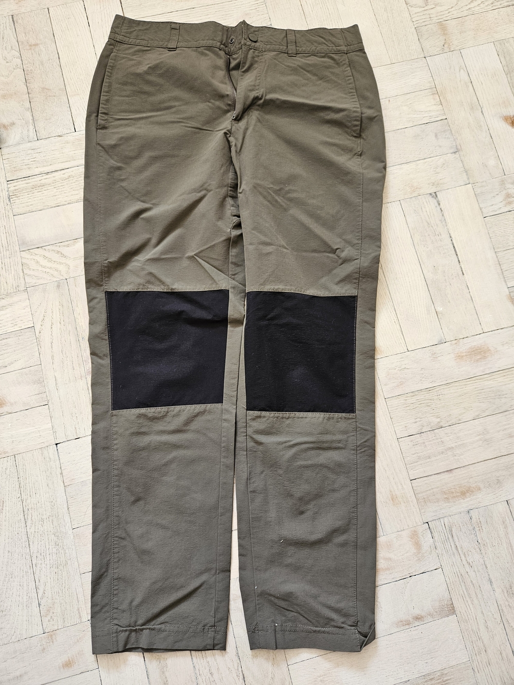 The North Face Olive Cargo Pants with Black Knee Patches